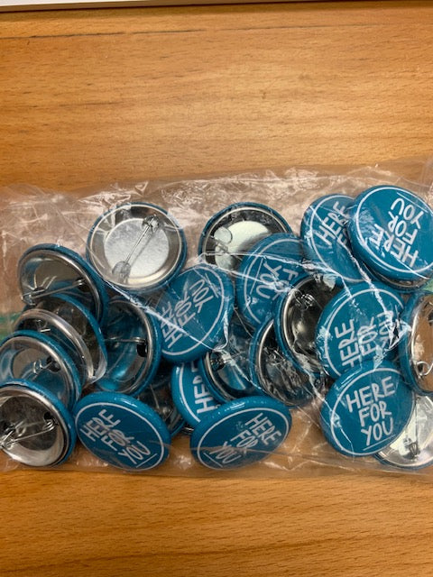 'Here For You' Teal Buttons